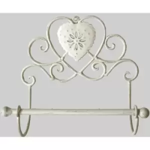 image of Cream Heart Toilet Roll Holder Wall Mounted