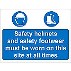 Image of Site Sign Helmets & Shoes PVC 45 x 60 cm
