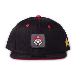 image of NINTENDO Super Mario Bros. Mario Face Badge Snapback Baseball Cap