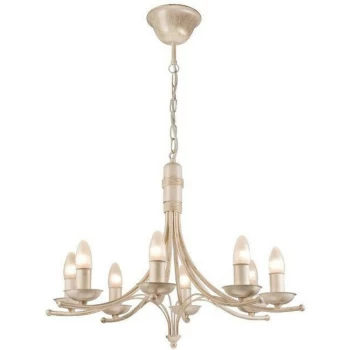Image of Lamkur Lighting - Luca Traditional Chandeliers White, 8x E14