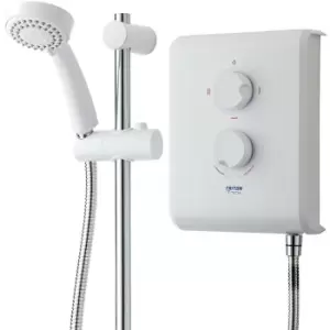 image of T70Z 7.5Kw Electric Shower White Chrome + Riser Rail - RP T80Z - Triton