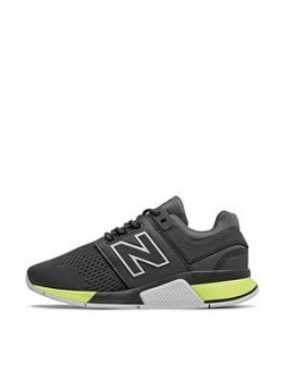 Image of New Balance 247 Lace Children Trainers BlackYellow Size 1