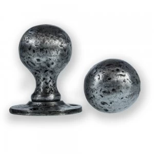 image of LocksOnline Pewter Ball Shaped Rim Door Knob Set