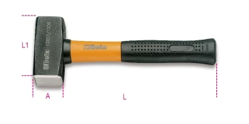Image of Beta Tools 1380T Masons Club Hammer Fibreglass Shaft 1000g 013800310