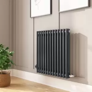 image of Anthracite Horizontal 2 Column Radiator 600 x 603mm - Nambi