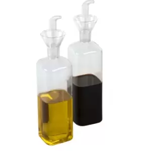 image of Oil and Vinegar Glass Dispenser Bottle 500ml - Set of 2 M&W - Multi