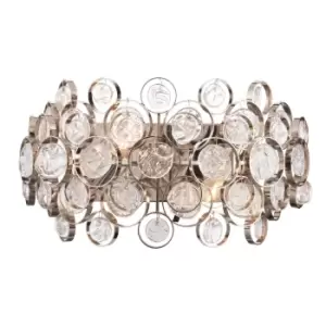 Image of Wall Light Bright Nickel Plate & Clear Glass 2 x 40W E14 Dimmable