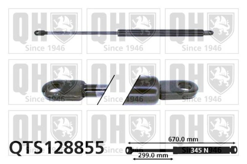 Image of QUINTON HAZELL Tailgate strut QUINTON HAZELL QTS128855