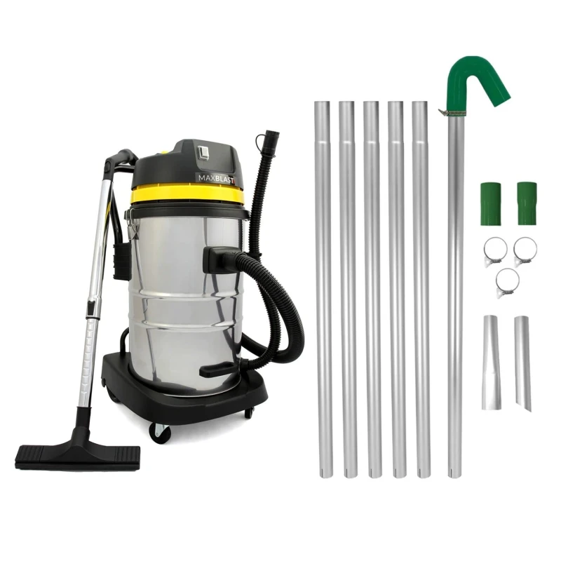 Image of Monstershop Gutter Vacuum Poles & 60L Wet & Dry Vacuum in Silver Silver Unisex