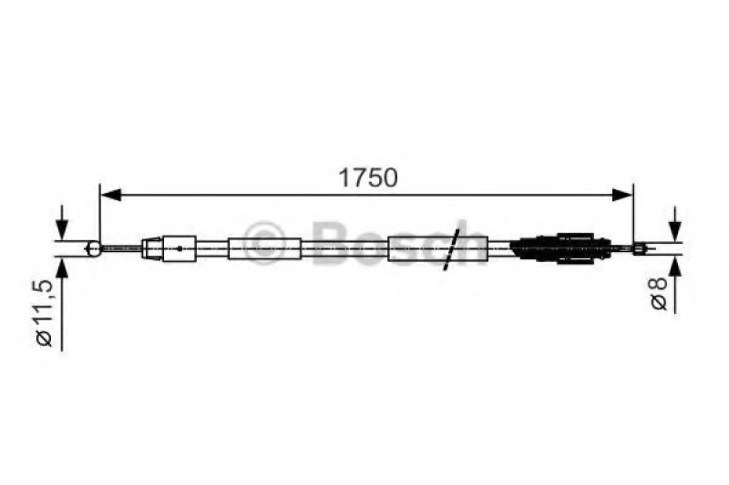 Image of Handbrake cable Bosch 1 987 482 018