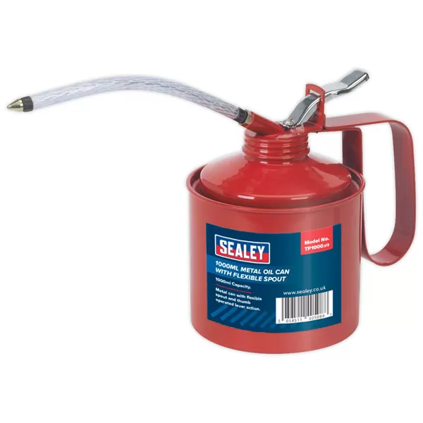 image of Sealey TP1000 Metal Oil Can Flexible Spout 1000ml