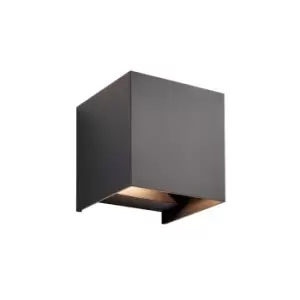 Image of Glover CCT LED Outdoor Up Down Wall Lamp Matt Black Paint & Clear Glass 3000/4000/6000K IP44