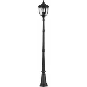 Image of Loops - Outdoor IP44 3 Bulb Lamp Post Black LED E14 60W Bulb Outside External