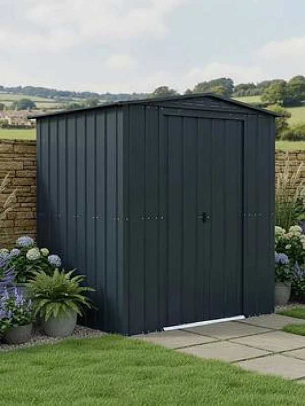 Image of Mercia Globel 6 x 5 Apex Grey Metal Shed, Grey ESDXL20MET205