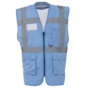 image of Yoko Hi-Vis Premium Executive/Manager Waistcoat / Jacket (M) (Sky Blue)