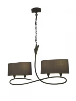 Image of Ceiling Pendant 2 Arm 4 Light E27, Ash Grey with Ash Grey Shades