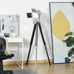 Image of Homcom Vintage Tripod Floor Lamp Wood Cinema Searchlight W/ Adjustable Height