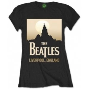 Image of The Beatles Liverpool England Womens Blk Tshirt: Large