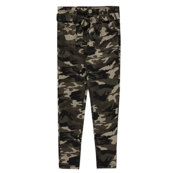 image of Firetrap Camo Trousers Junior Girls - Olive Camo