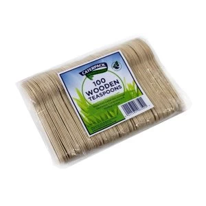 Image of Robinson Young Natural birchwood Tea Spoons Ref 10570 Pack of 100