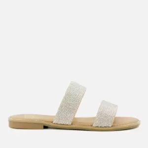 Image of Dune Loyale Diamente Double Strap Sandals - UK 4