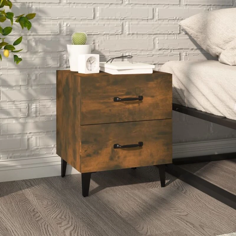 Image of VIDAXL Bedside Cabinet Smoked Oak 40x35x47.5cm Vidaxl 8720286973011