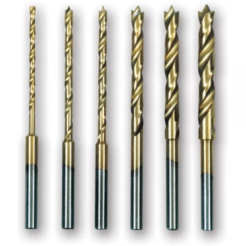 image of Proxxon 6 Piece Titanium Coated HSS Twist Drill Set - Proxxon 6 Piece Hss Twist Drill Set - 28876