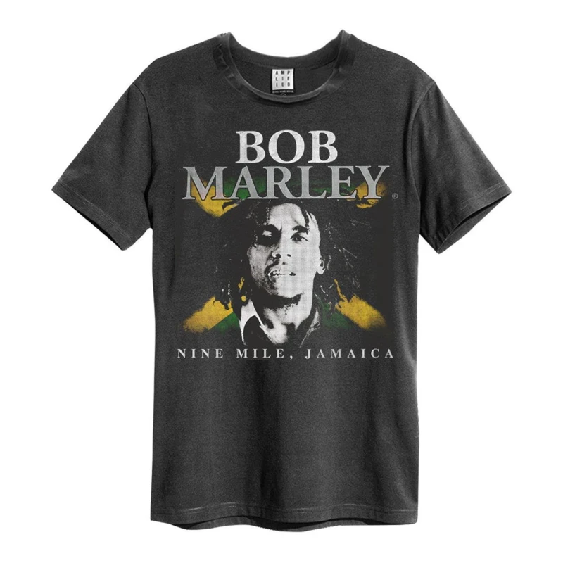 Image of Amplified Amplified Men Nine Mile Bob Marley T-Shirt in Charcoal Size: X-Small Charcoal XS Male 5063238003415