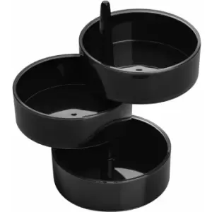 image of 3pc Black Plastic Rotary Storage Tray Set - Premier Housewares