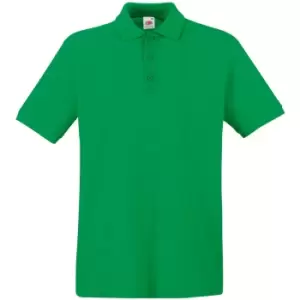 Image of Fruit Of The Loom Premium Mens Short Sleeve Polo Shirt (S) (Kelly Green)