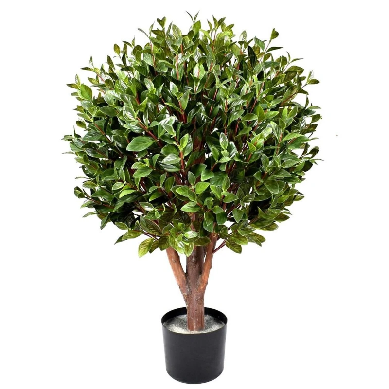 Image of Leaf 90cm UV Resistant Gloxinia Single Ball Topiary with 1608 Leaves and Natural Trunk Green unisex