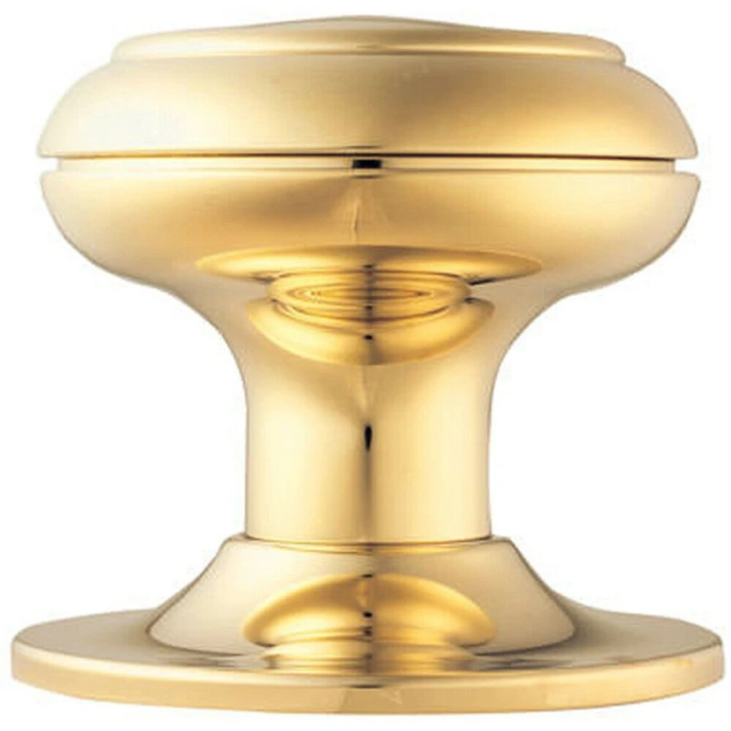 Image of Loops 76mm Large Centre Door Knob Stainless Brass Outdoor External Front Door Handle Metallics unisex