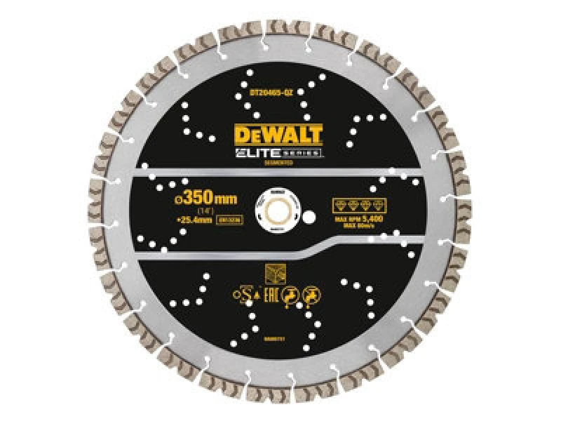 Image of DEWALT DT20465-QZ Elite Series Rebar Concrete Diamond Wheel 350 x 25.4mm - DEWALT DT20465-QZ