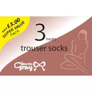 image of Joanna Gray Womens/Ladies 70 Denier Trouser Sock (3 Pairs) (One Size (UK Shoe 3-8)) (Mink)