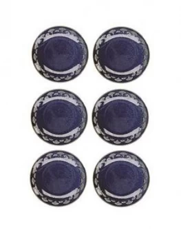 image of Kitchencraft Mikasa Satori Living Gold Seigaiha Border Side Plates Set Of 6