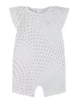 image of Nike Infant Girls Essentials + Knit Romper, White, Size 18 Months, Women