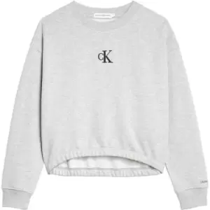 Calvin Klein Jeans Calvin Logo Boxy Crew Neck Jumper - Grey