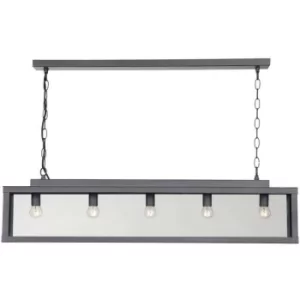 image of Linea Verdace Zenia 5 Light Straight Bar Pendant Ceiling Light Lead