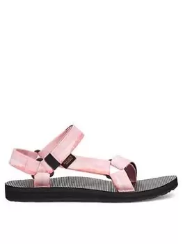 image of Teva Original Universal Tie-dye Flat Sandals, Pink, Size 3, Women