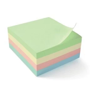 image of 5 Star Office Re Move Notes Cube Pad of 400 Sheets 76x76mm Pastel Rainbow