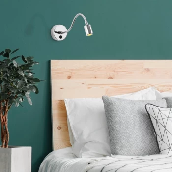 Image of Reading - 3243 Silver Wall Lamp