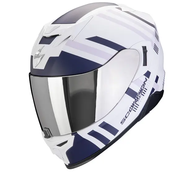 Image of Scorpion EXO-520 Evo Air Banshee Matt White Blue Purple Full Face Helmet Size M