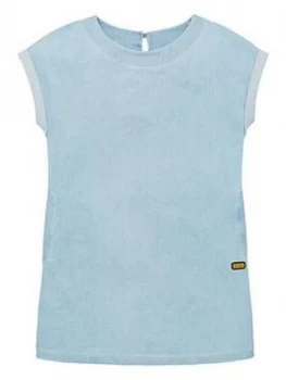 Image of Barbour International Girls Axel Chambray Dress - Blue