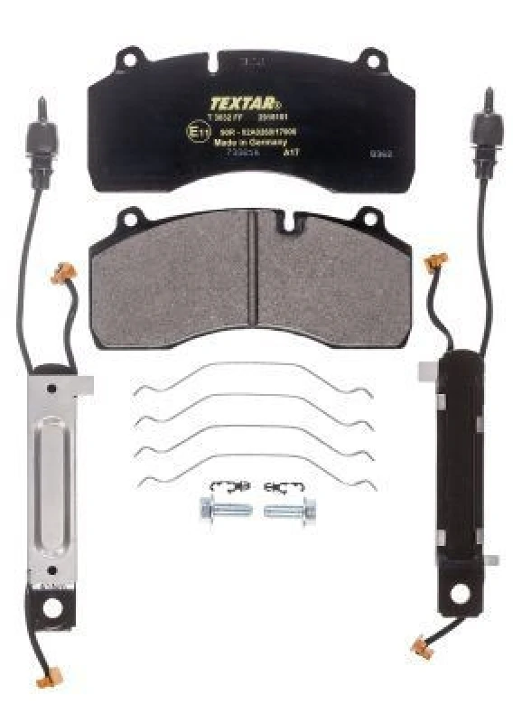 Image of TEXTAR 2918101 Brake pad set with integrated wear warning contact, with accessories Brake Pad Set,disc brake (402)