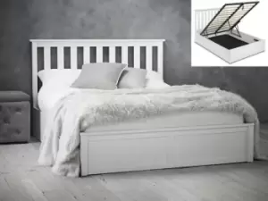 Image of LPD Oxford 4ft6 Double White Wooden Ottoman Bed Frame