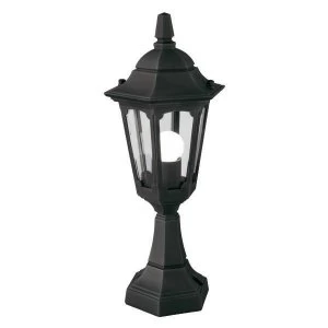 Image of 1 Light Outdoor Pedestal Lantern Black IP44, E27