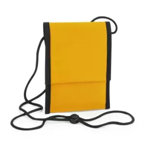 image of Bagbase Recycled Neck Pouch (One Size) (Mustard Yellow)