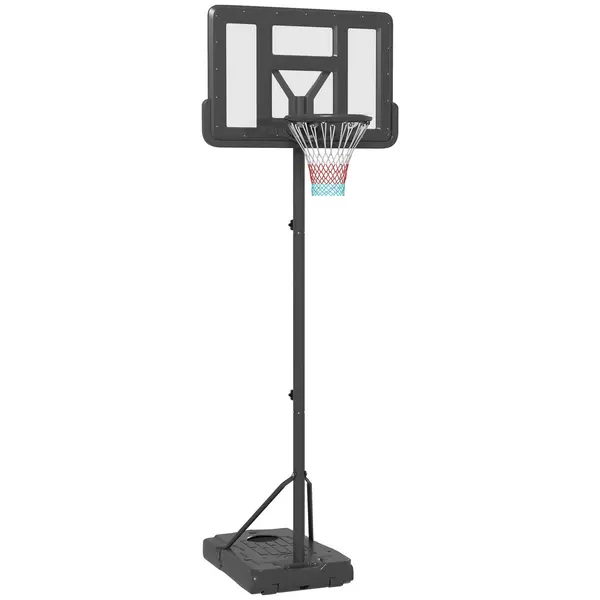 image of Basketball Backboard Hoop Net Set with Wheels, 200-305cm