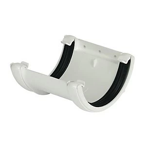 image of FloPlast RU1W Round Line Gutter Union Bracket - White