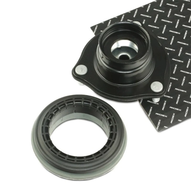 Image of RIDEX 1180S0089 Top strut mount Front Axle, with ball bearing Elastomer Suspension Strut Support Bearing (1180)